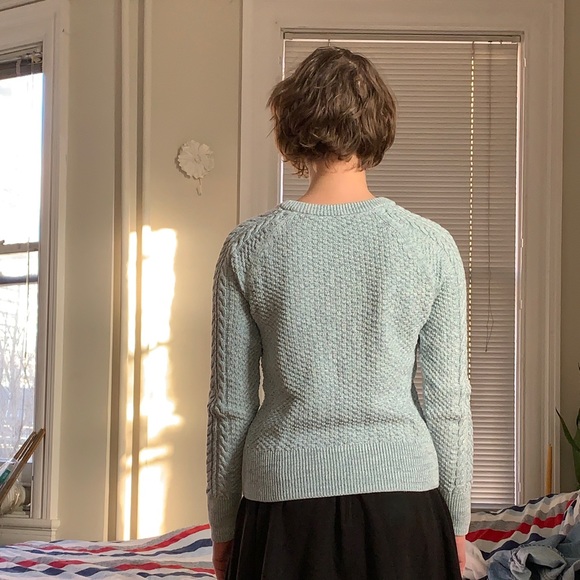 baby blue cable-knit Gap sweater - Picture 5 of 9